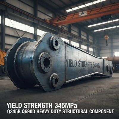 Kekuatan hasil 345MPa Excavator Boom Stick Q345B Q690D Komponen struktural tugas berat untuk mesin pemindahan tanah