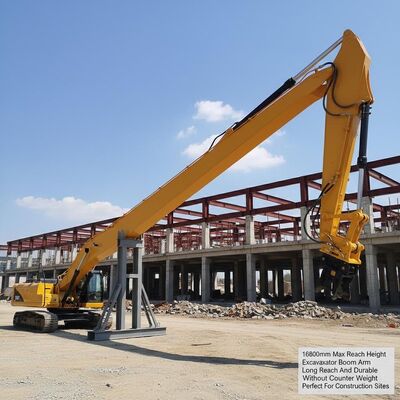Tinggi Jangkauan Maksimum 16800mm Lengan Boom Excavator Jangkauan Panjang dan Tahan Lama Tanpa Bobot Penyeimbang Sempurna untuk Lokasi Konstruksi
